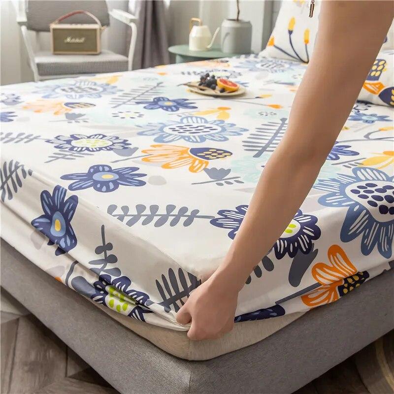 100% Cotton Printed Single-Layer Bed Sheet, Soft And Comfortable Bed Sheet And Mattress Cover Fixed By Elastic Band.