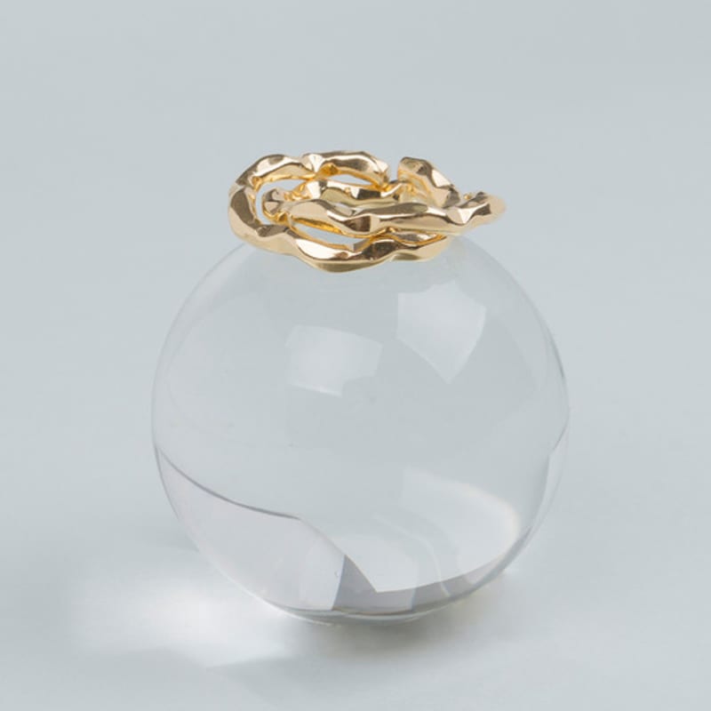 AUGUST ALICE Vanve Gold Double Wave Ring