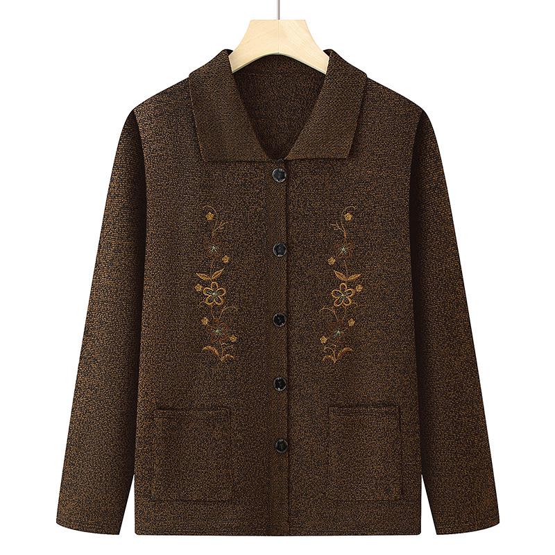 

Grandma s Loose Knit Cardigan for Women - Middle-Aged & Elderly Spring/Autumn Wear One Size