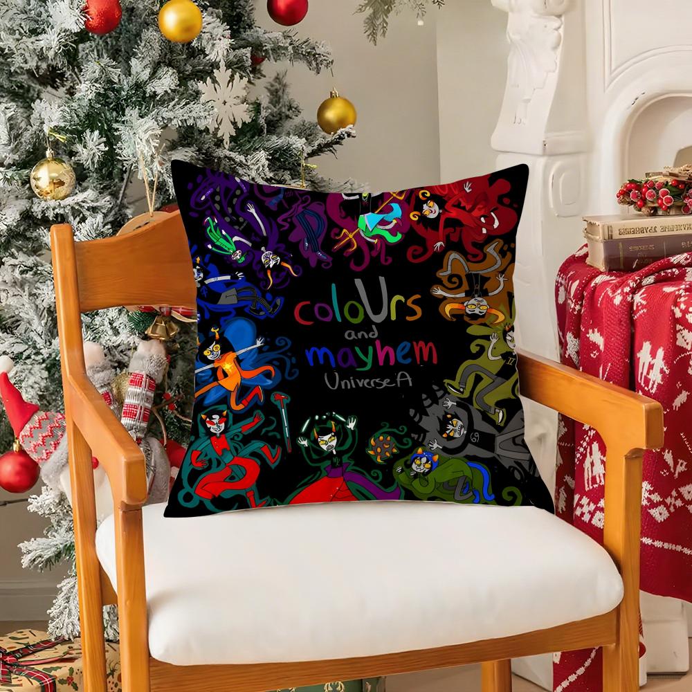 Web Comics HHomestuck Funny Pillow Case Silky Short Plush With Invisible Zipper Dustproof Sofa Cushion Cover
