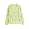 Hollow Design Cardigan Knitwear Women Tops Light-Green L8SZK165