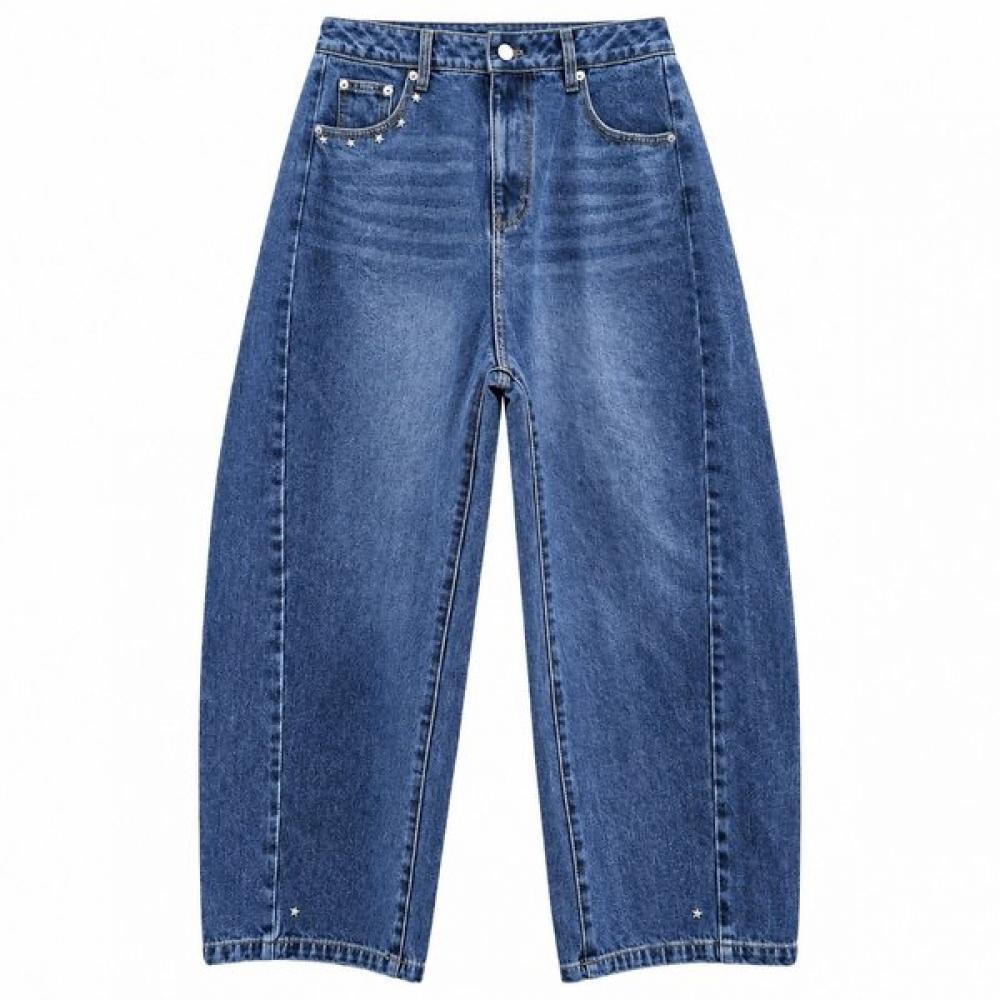 GGPX New York Star Studded Curved Denim Pants Gq9pt013f