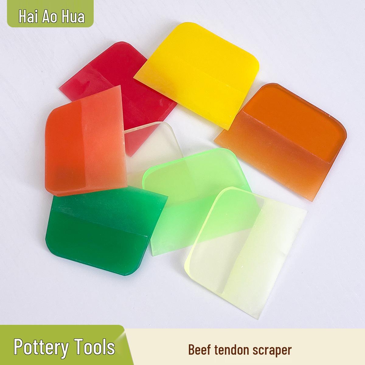 

Pottery Tool Set: Cow Tendon Scraper, Wine Bottle Glass, Decal Film, Ceramic Overglaze Flower Paper
