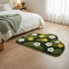 Absorbent Moss Rug Non Slip Bedside Small Carpet Flower Pattern Simulated Moss Bath Mat  Bathroom