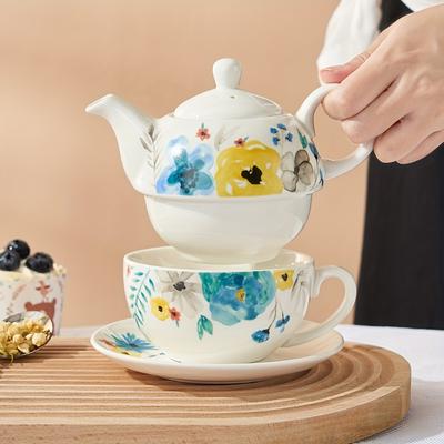 Elegantní retro keramická čajová konvice a šálek pro domácnost/kuchyň – ideální pro milovníky čaje a kávy Perfektní dárek na Oktoberfest/Díkůvzdání