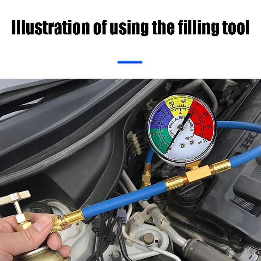 Adapter Refrigerant Recharge Kit Manometer Car Conditioning Kit  Freon Refilling
