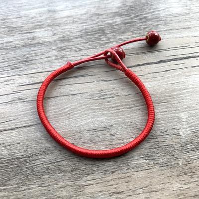 Handmade Retro Woven Red Rope Bracelet Mori Girls Cute Bell Bracelet Ceramic Pendant Simple Couple Jewelry