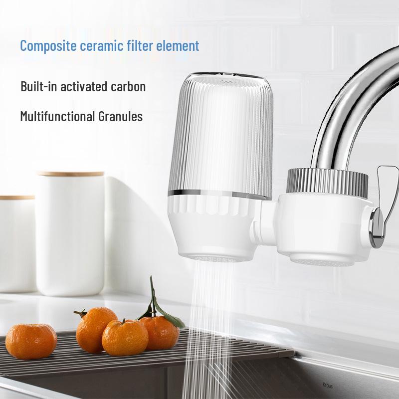 Ceramic Activated Carbon Kitchen Faucet Water Purifier with Anti-splash Pre-filter