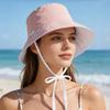 Reversible Bucket Hat with Chin Strap, Sun Protection Windproof Fisherman Cap for Women