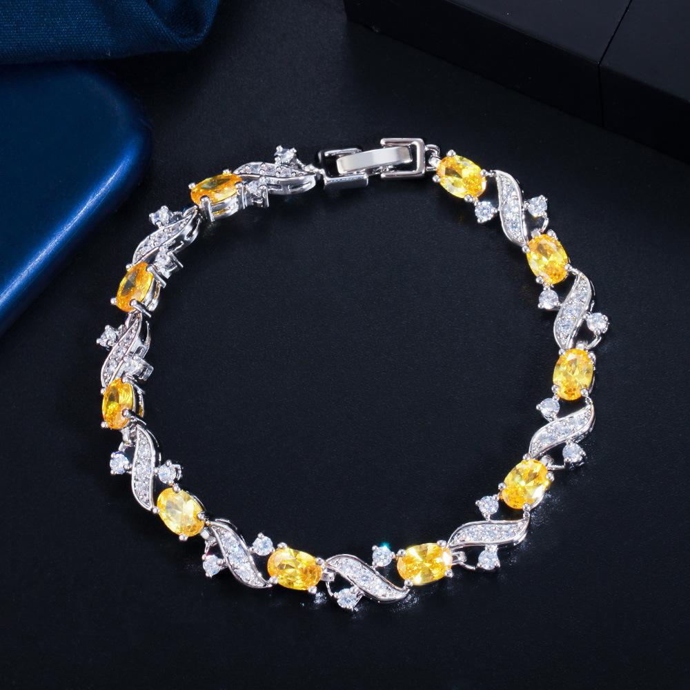 Wedding Dress K Gold Plated Zircon Bracelet Women'S Sweet Birthday Gift Jewelry