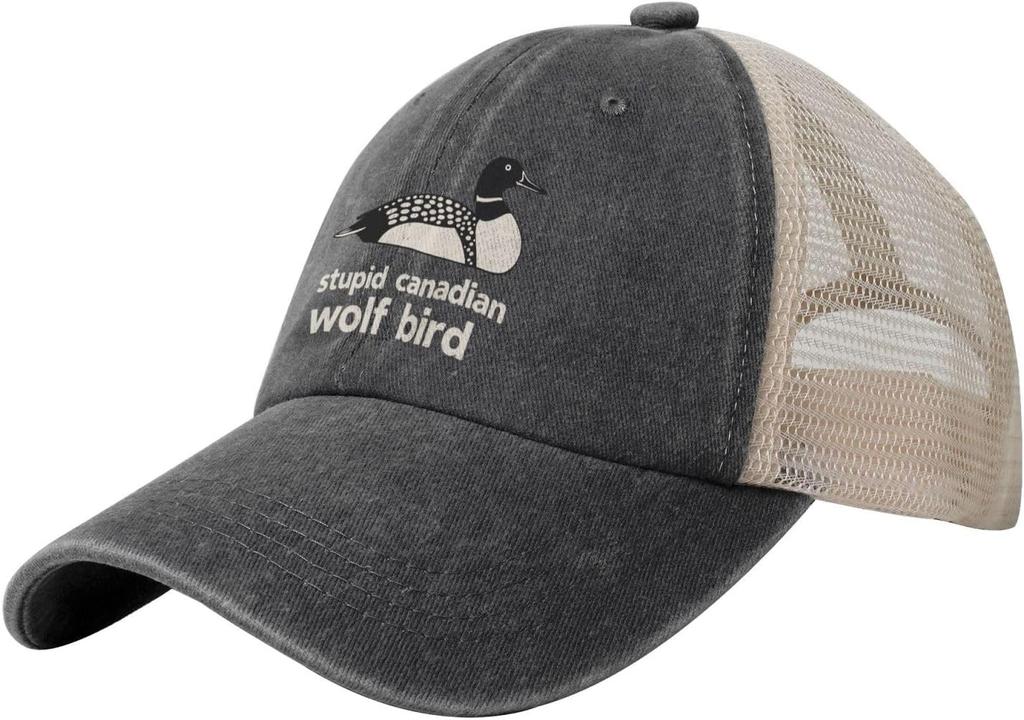 Stupid Canadian Wolf Bird Hat Trucker Hat MenBaseball Cap Gifts