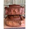 Large Motorcycle Pair Goat Leather Saddle Bags Luggage 2 Brown Bag