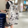 Backpack Female Junior High School College Students High Value New Large Capacity Graffiti Design Sense Backpack Female