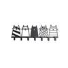 ZNMW Five-Cat Design Carbon Steel Wall Hooks (2-Pack)