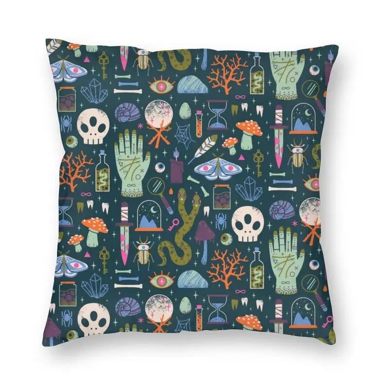 halloween witch crow square pillowcase decoration gothic mystery magic  cushion sofa car   kama casal