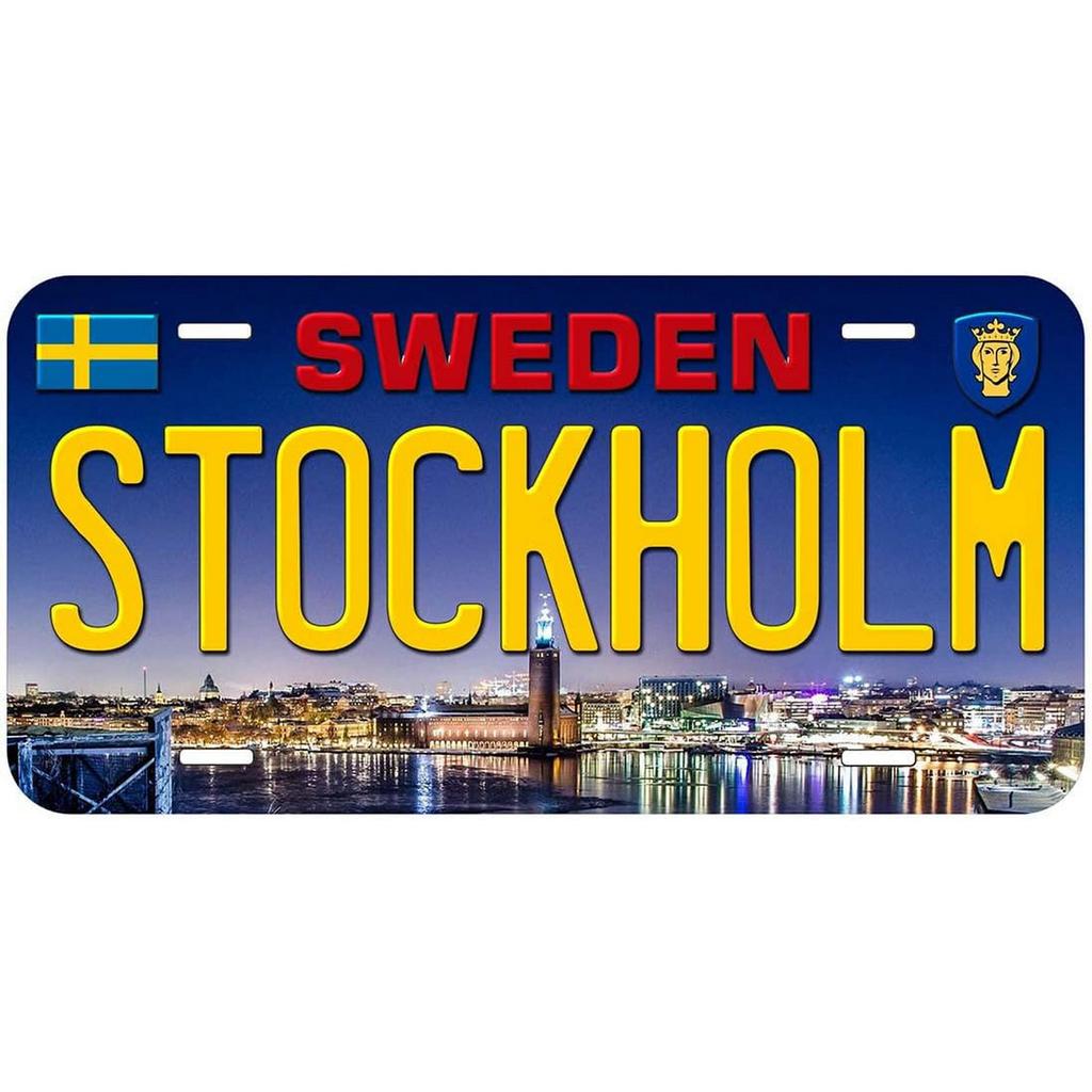 Vintage Metal Tin Sign Rome License Plates Wall Art Decoration for Cafe Bar Garage
