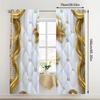 European Style Gold White Curtains All Season Decor Bedroom Living Room Curtain Set Of 2 Elegant Made Polyester Washable Area Ready