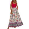 Ladies' floral print summer casual and fashionable sleeveless long dress
