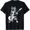 Guitar Cat Novelty Rock Music Band Concert Funny Cat T-Shirt
