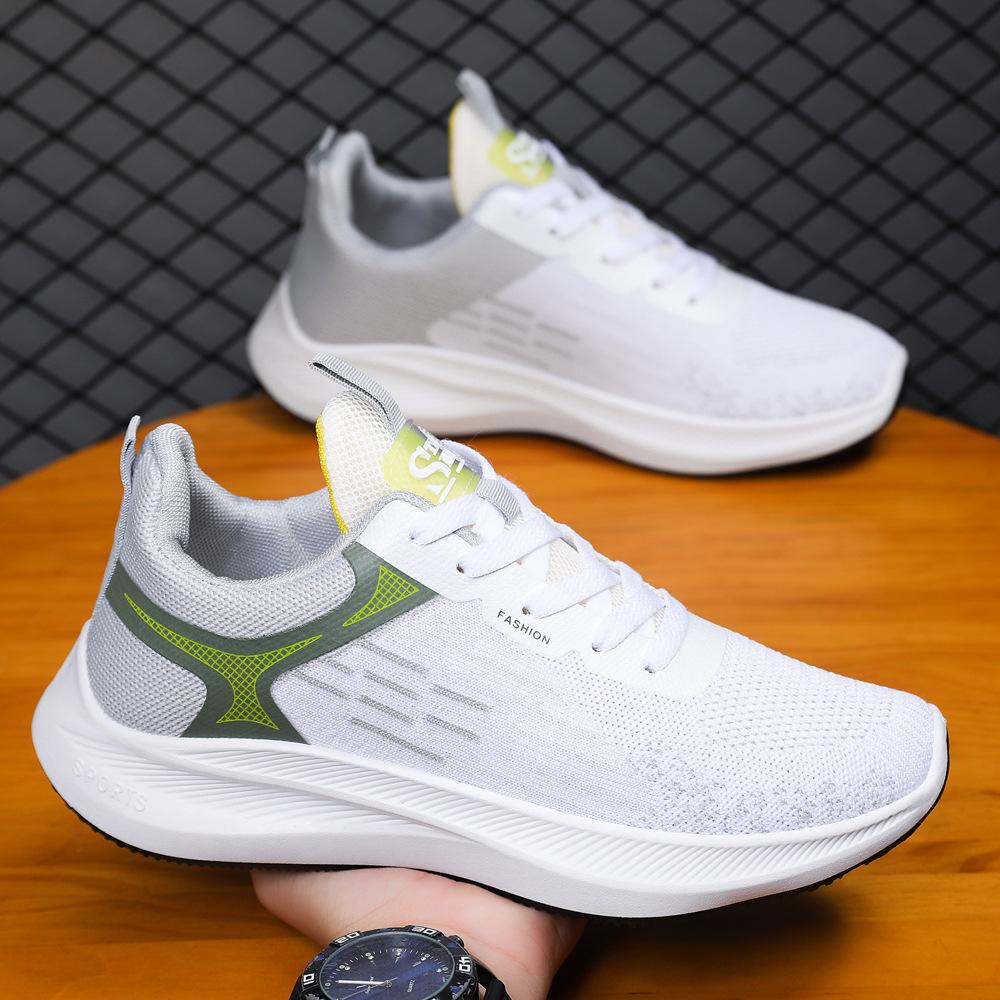 Herrenschuhe 2023 Neue Sommersportschuhe Bequeme atmungsaktive Plattform Modeschuhe Fliegende gewebte Herrenschuhe Herren-Freizeitschuhe