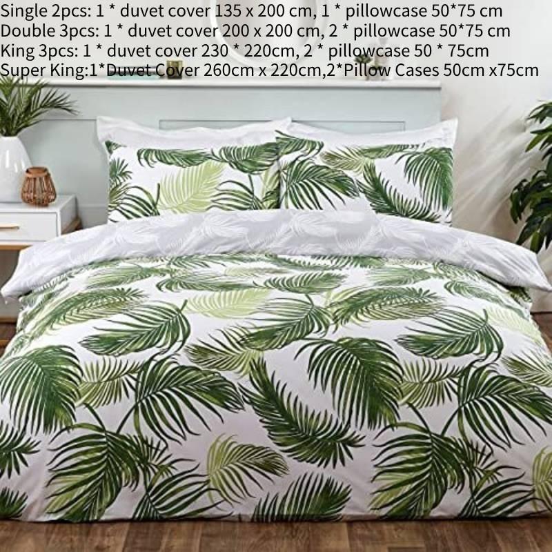 With Set Bedding Pillowcases Sleep Down Tropical Palm Leaves Floral  Duvet Cover