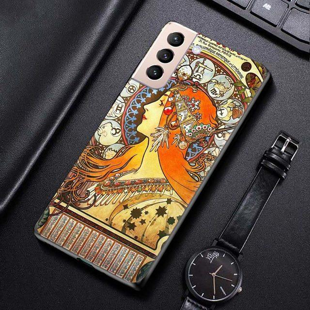 Etui na Samsung Galaxy S21 S20 S10 S9 S8 Plus Ultra 5g S10lite S10e S7edge S20 S21 Fe Etui Plakat Artystyczny Alphonse Mucha Slim