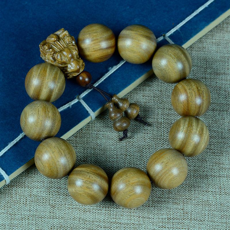 Argentina old material submerged green sandalwood bracelet sandalwood wooden cultural toy bracelet men's and women's jewelry buddhist beads