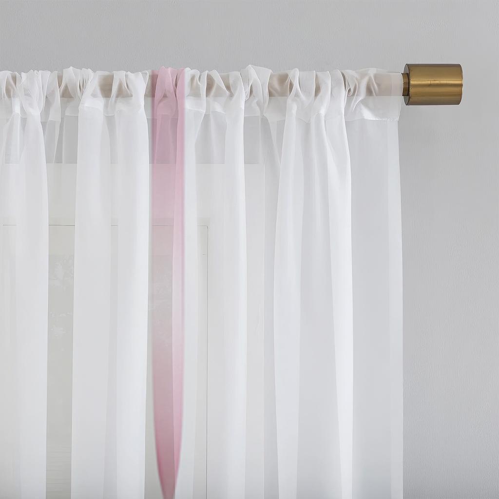 Pink Bow Curtains Hd Digital Print Pocket Rod Design Living Room Bedroom Home Decor Window Treatments Curtain Light Filtering For Sitting Polyester
