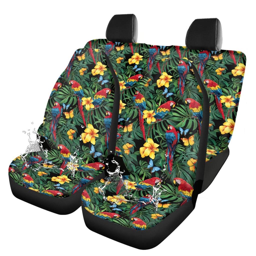 Car Seat Covers Full Set Waterproof Abstract Digital Print Airbag Compatible Front Rear Seat Cushions Stylish Vehicle Interior Decor