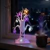 Spooky Seasonal Room Accents Halloween Lighted Ghost Tree Centerpiece with LED Lights, Pumpkin Bat Desktop Decorations for Home Spider Light