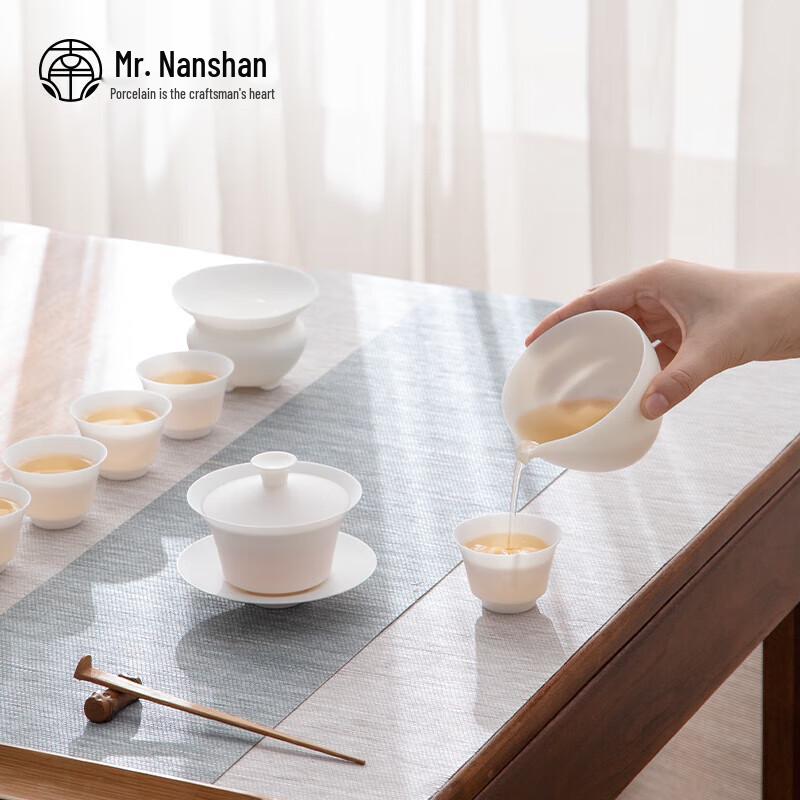 Nanshan Mr. White Porcelain Kung Fu Tea Set - Bell Design