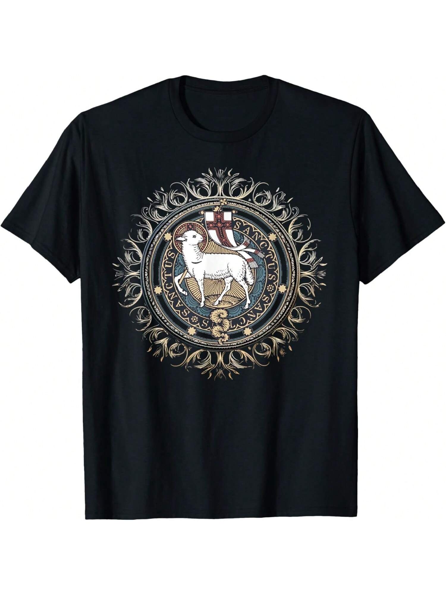 Agnus Dei Sanctus Традиционная латинская месса Католическая футболка S разноцветный