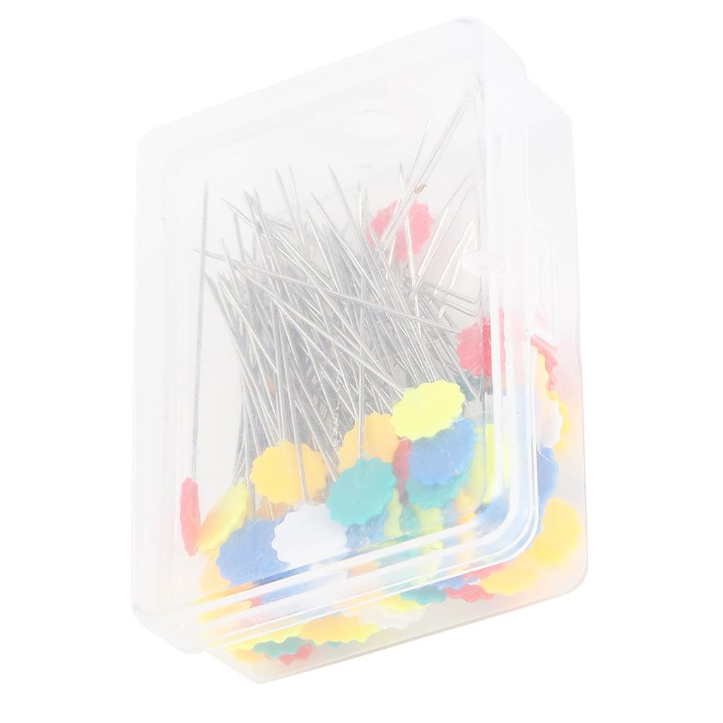100pcs Flower Head Sewing Pins Flat Head Straight Quilting Pins for Sewing   Projects