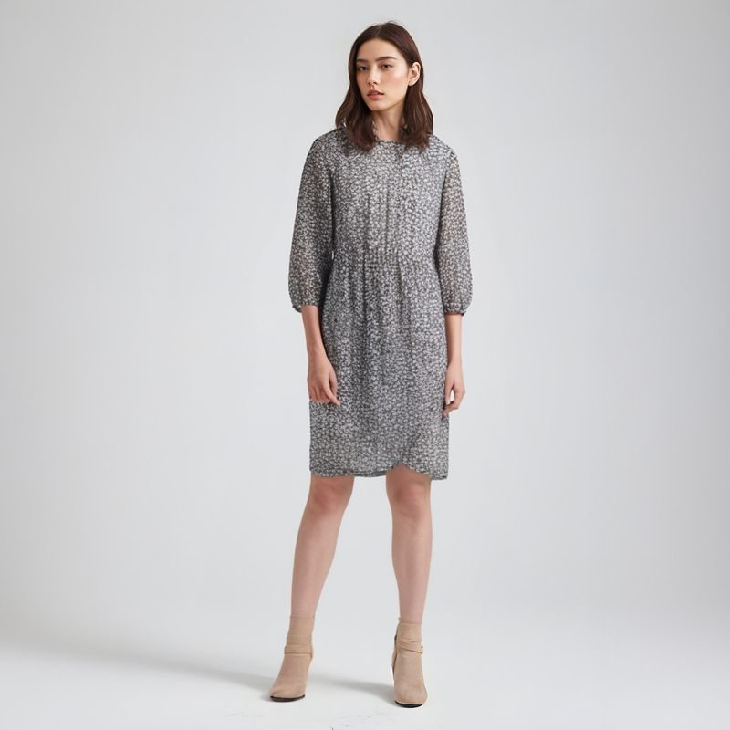 

Silk Dress Fashion Export Pure Original JC Work Clothing Ol Floral 3/4 Sleeve Mulberry Silk Silk Special Offer Broken flowers us8