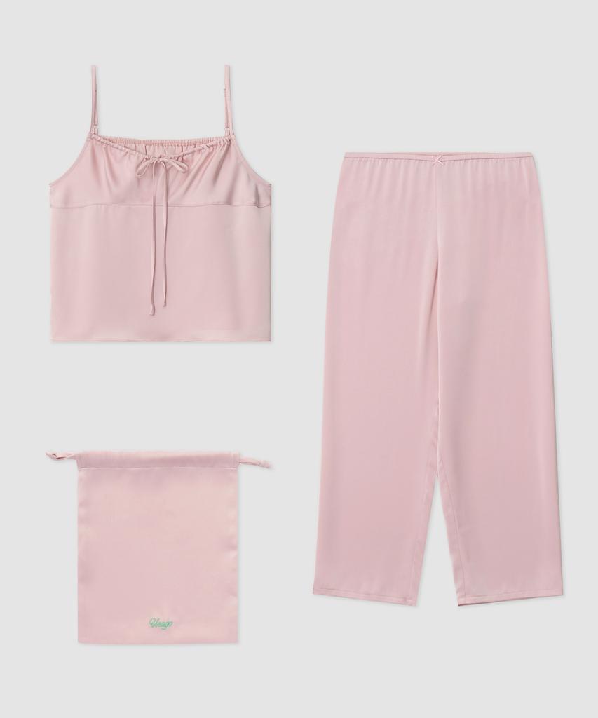 Yulago [Free Pouch] Satin Lounge Set