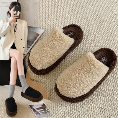 Mao Mao Hausschuhe Damenbekleidung 2025 Herbst und Winter neu Internet-Berühmtheit super angesagt Lammwolle ins Trend dicker Boden Zuhause Baumwolle Mopp