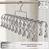 Multi-clip socks drying rack Household stainless steel windproof hanger Baby socks clip Balcony drying underwear hanger
