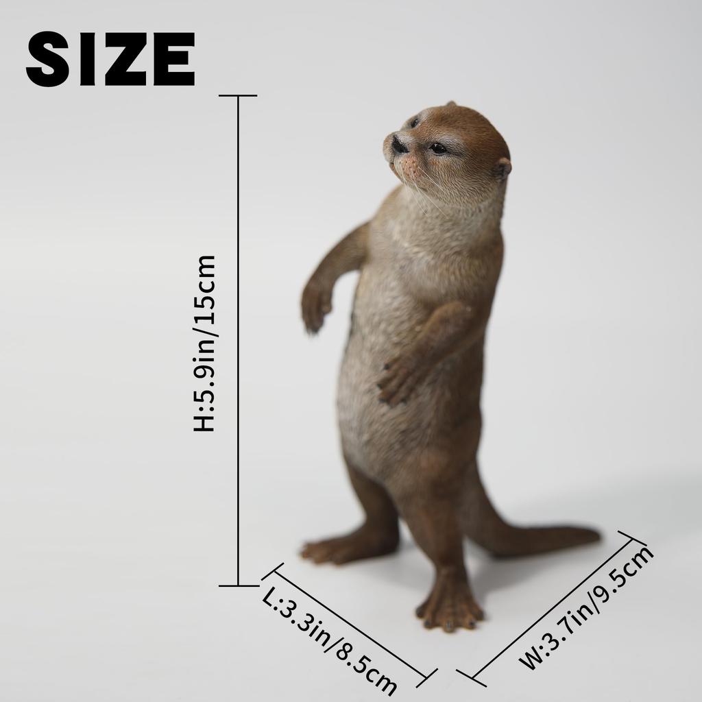 JXK Otter Otter Figur Statue Miniatur Fuchs Resin Modell Schreibtischzubehör Dekoration Geburtstagsgeschenk Bemaltes Fertigprodukt