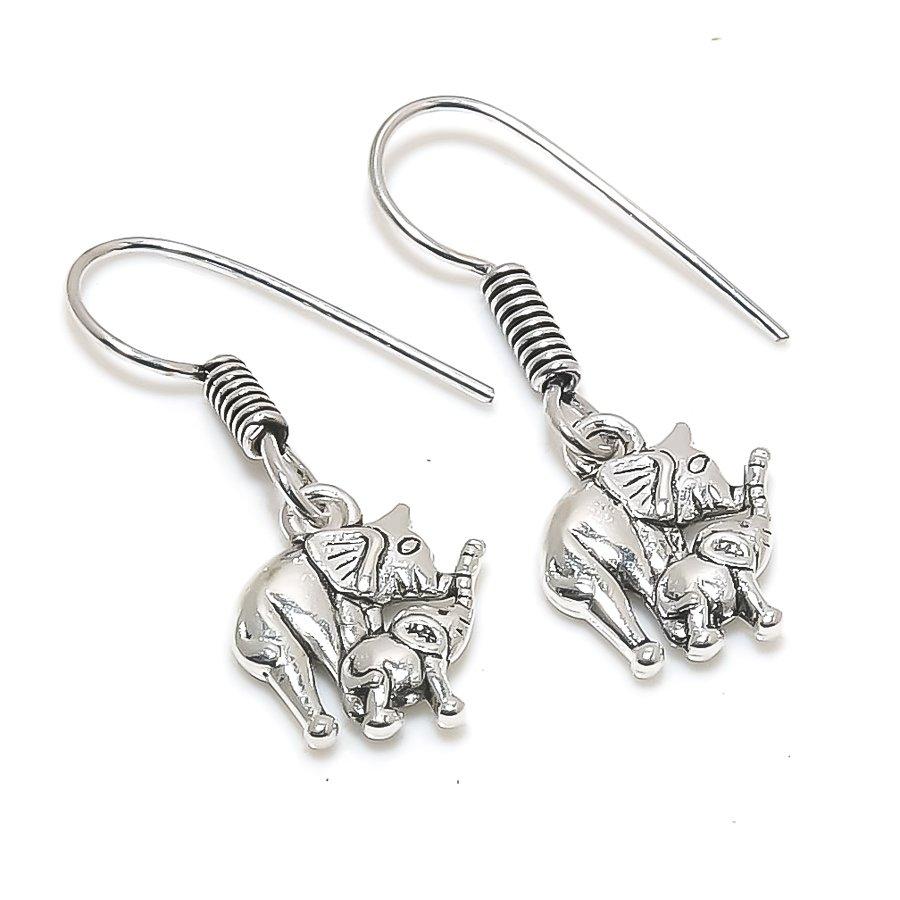 

Натуральные подарочные серьги ручной работы из стерлингового серебра 925 пробы в традиционном стиле 1,38 дюйма k3o42