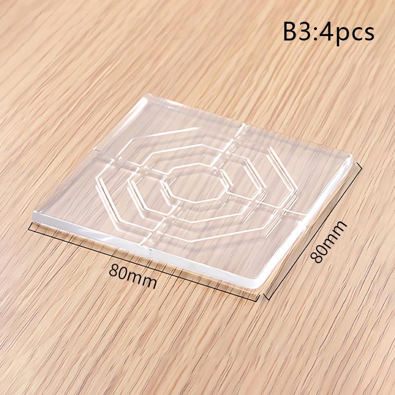 4 Τεμ./Σετ Διαφανές Σιλικονούχο Πατάκι Ποδιού Επίπλου Τραπέζι Καναπές Πόδι Αυτοκόλλητο PU Επίθεμα Αντικρούσης Πόδι Κρεβατιού Αθόρυβο Αντιολισθητικό Πατάκι