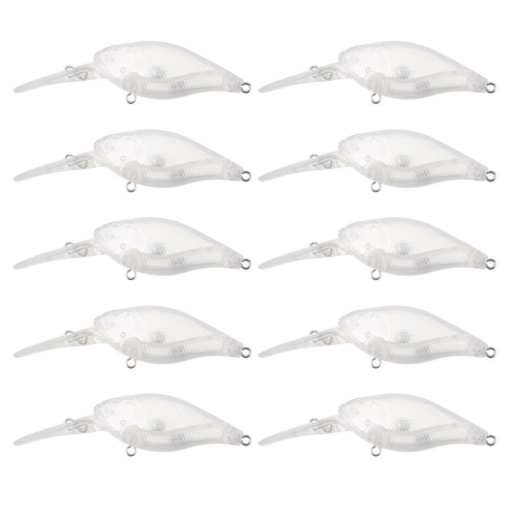 10Pcs Unpainted Blank Minnows Fishing Gear Fishing Wobbler Hard Bait Fishing Lure Fake Bait