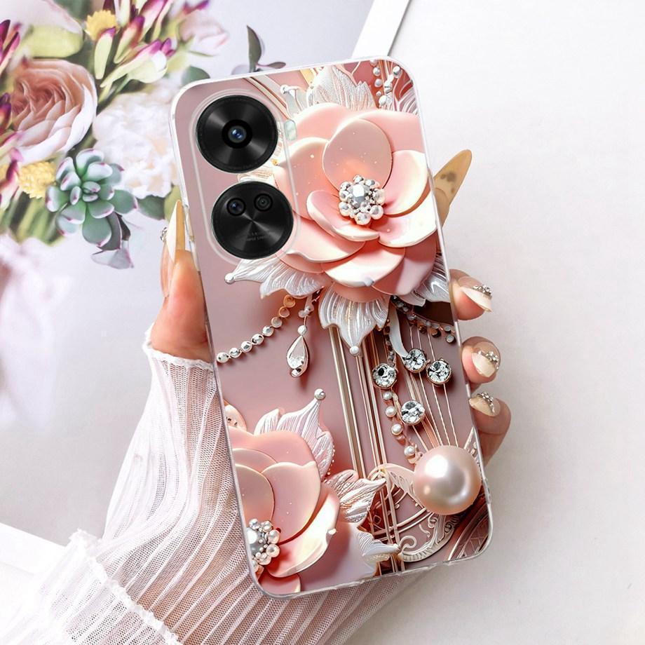 Für Huawei Nova 11i 11 Pro Nova 12 SE 11 SE Handyhülle Klar Weicher TPU Stoßfänger Abdeckung Cooles Cartoon Luxus Schmetterling Blume Funda
