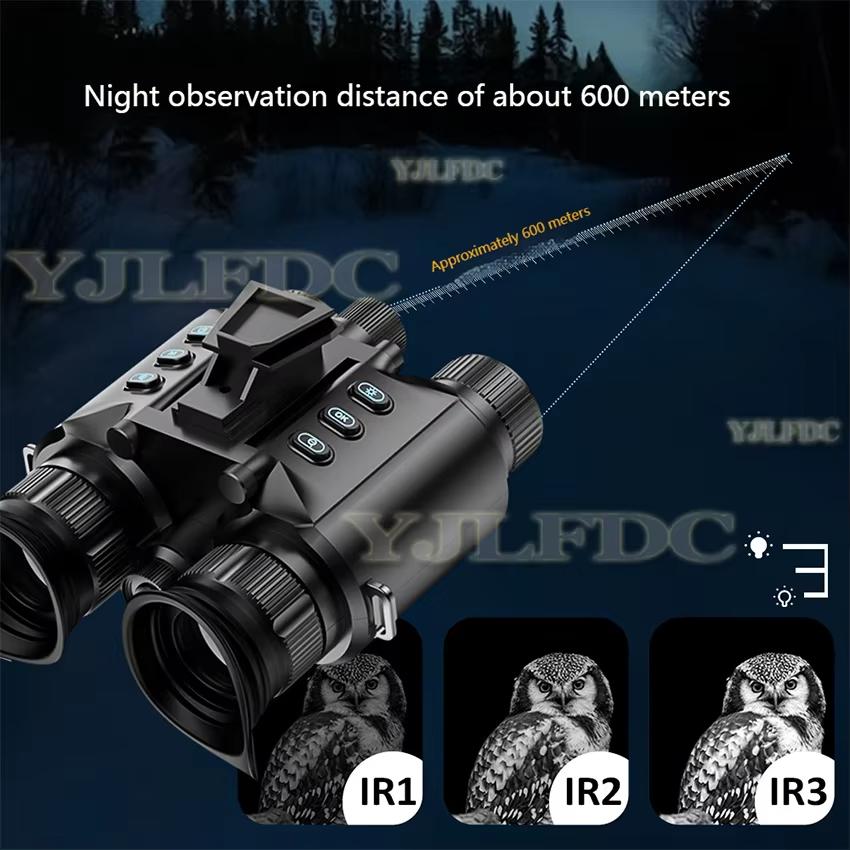 4K Binoculars with Protective Goggles and 8x Digital Zoom Night Vision Device Can Be Used for Outdoor Camping 1.44 Inch dual