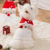 Sleeveless Santa Costume Pet Sweater Thick Knit Knit Pet Sweater Cute Winter Dog Clothes  for Cat