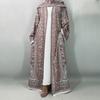 New Fashion Stretch Printed Cardigan Robe with Headscarf