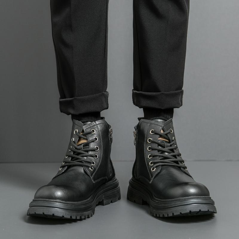 Men's High-top Riding Boots 2026 New Style Autumn and Winter British Retro Versatile Thick-soled Men's Side Zipper Leather Boots