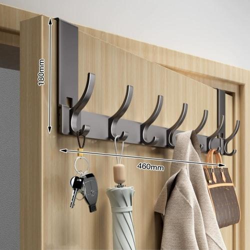 Reelyo Wide Door Hanger, Hook, for Hanging Bags, Clothes, Hats, Scarves, Towels, Ties, Aprons, Umbrellas, and Bags, Suitable for Entryway, Bathroom, T