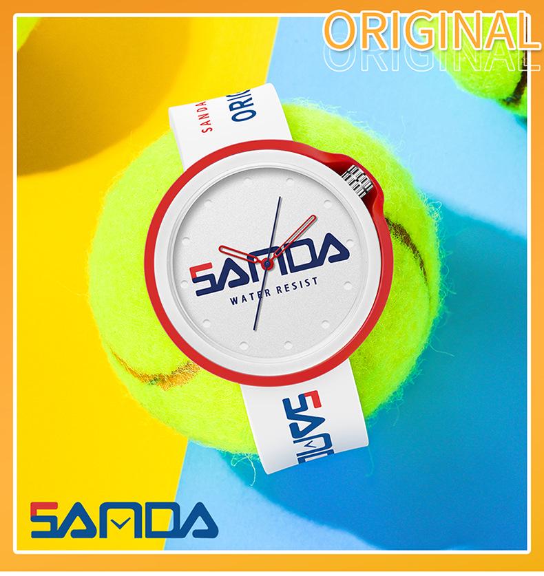 Sanda Stylish Korean-Style Waterproof Watch with Detachable Silicone Band for Men, Women, and Students