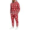Men's Christmas Print Hoodie and Sweatpants Set, Lightweight Casual Two Piece Outfit with Straight Leg Pants