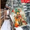 2D Flat - 2D Flat - 2D Flat Christmas Forest Deer Fox Garden Flag - 3-28 X 40 Inch Outdoor Garden Flag, Double-Sided Home Decoration Courtyard Decorat